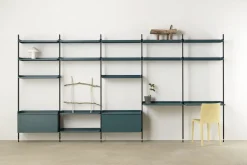 Online Hay - Reol - Pier System 1001 - 1 kolonne - Blå/Sort - 82 X 34 X 209 cm