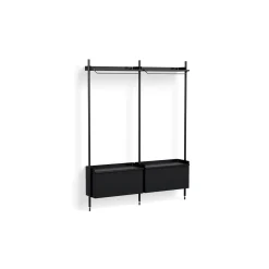 Hot Hay - Reol - Pier System 1002 - 2 kolonner - Sort - 162 X 34 X 209 cm