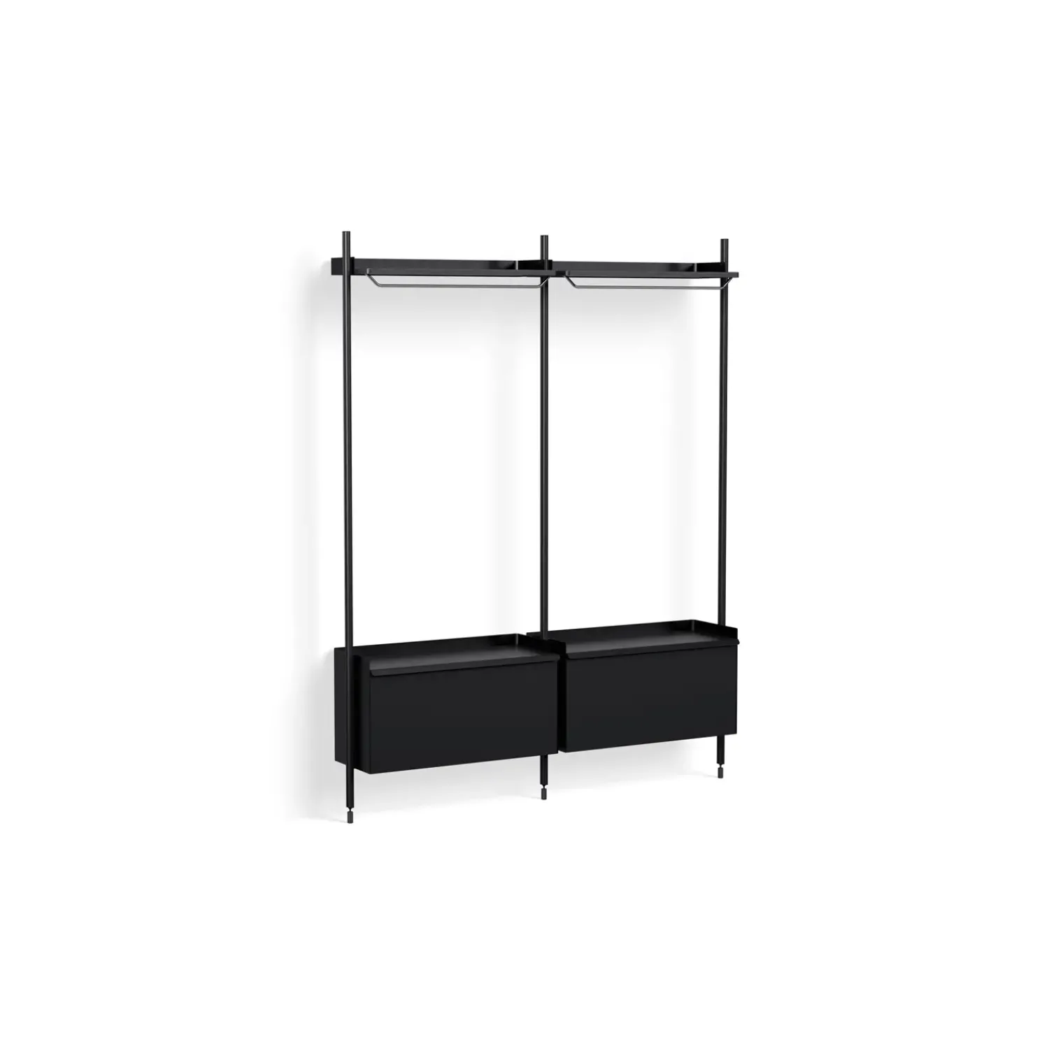 Hot Hay - Reol - Pier System 1002 - 2 kolonner - Sort - 162 X 34 X 209 cm
