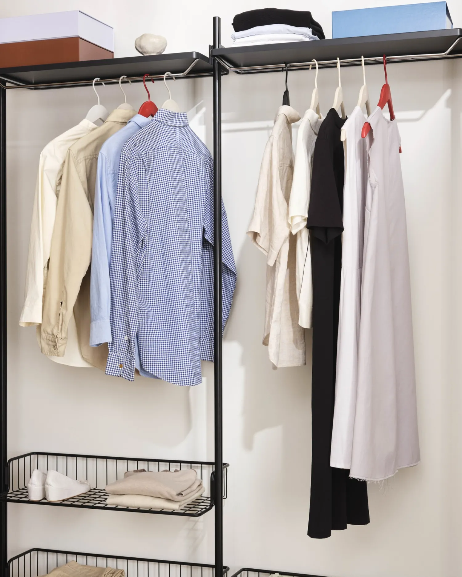 Online Hay - Reol - Pier System 1041 - 1 kolonne - Sort/Antracit - 82 X 31,5 X 209 cm