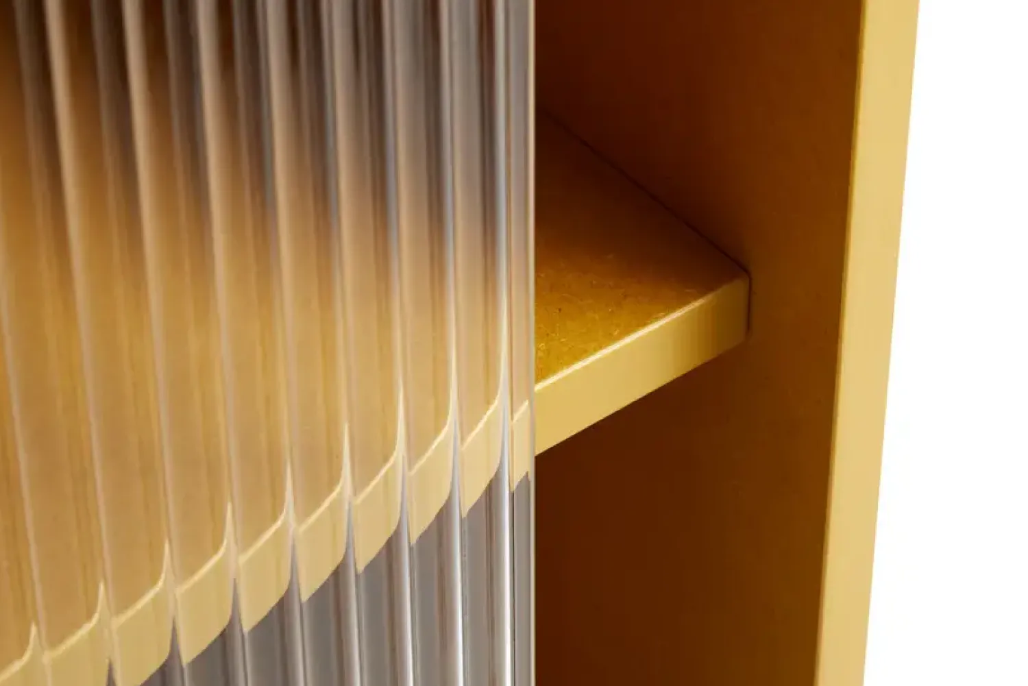 Best Hay - Reol til Gulv med Glaslåger - Colour Cabinet - Gul - Høj model, B75 X D39 X H130 cm