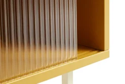Best Hay - Reol til Gulv med Glaslåger - Colour Cabinet - Gul - Høj model, B75 X D39 X H130 cm