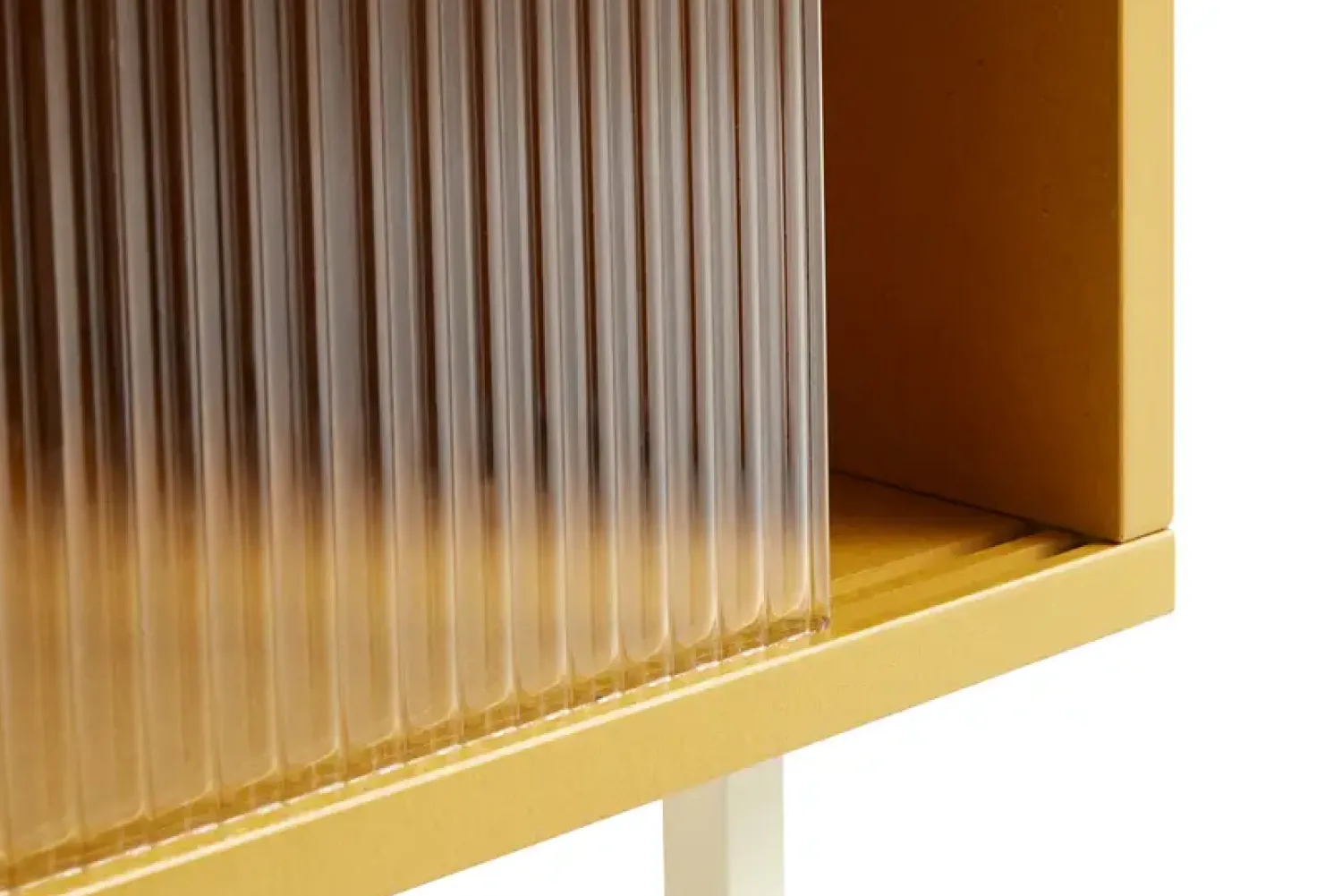 Best Hay - Reol til Gulv med Glaslåger - Colour Cabinet - Gul - Høj model, B75 X D39 X H130 cm