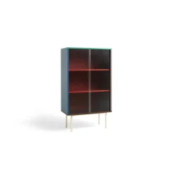 Sale Hay - Reol til Gulv m. Glaslåger - Colour Cabinet - Multi farvet - Høj model, B75 X D39 X H130