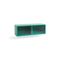 Hay - Reol til Væg med Glaslåger - Colour Cabinet - Mint - Medium, B120 X D39 X H39 cm