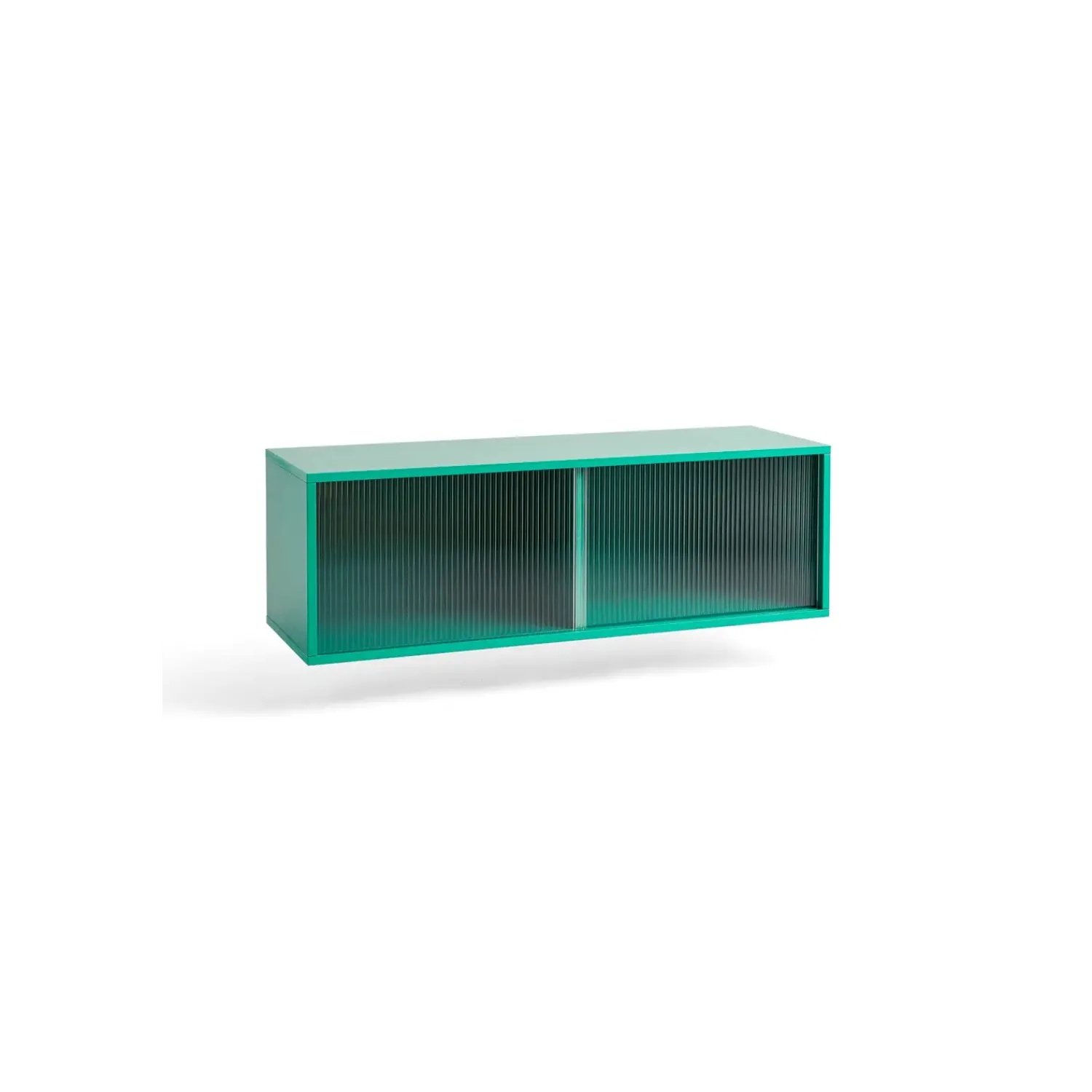 Hay - Reol til Væg med Glaslåger - Colour Cabinet - Mint - Medium, B120 X D39 X H39 cm