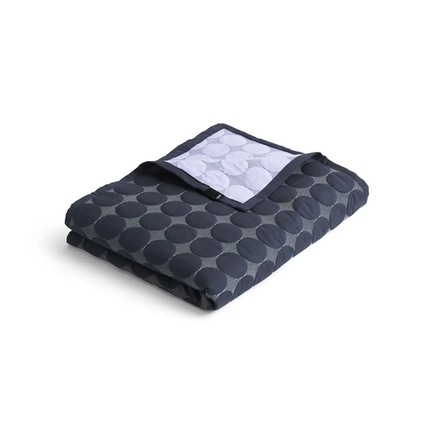 New Hay - Sengetæppe - Mega Dot - Organic - Midnight Blue - 260x260