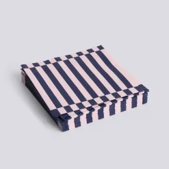 Best Hay - Servietter - Dinner - 20 stk. 40x40 cm - Lys pink/Mørk blå Striber