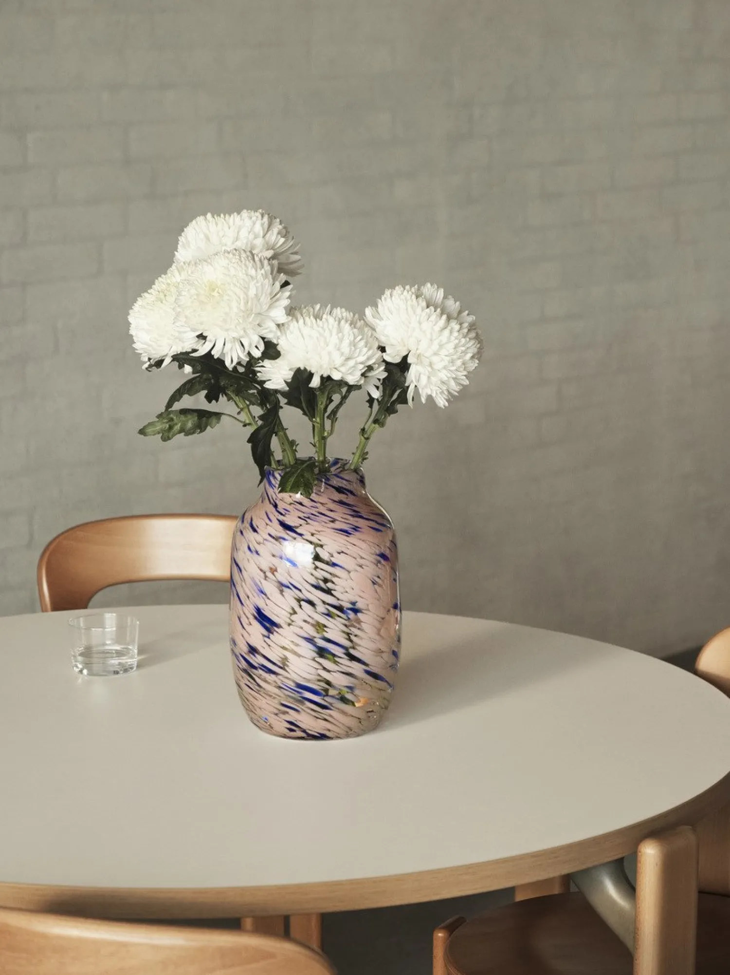 Outlet Hay - Splash Vase - Round - L - lys pink og blå