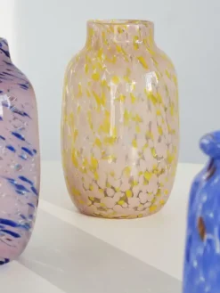 Best Hay - Splash Vase - Round - L - lys pink og gul