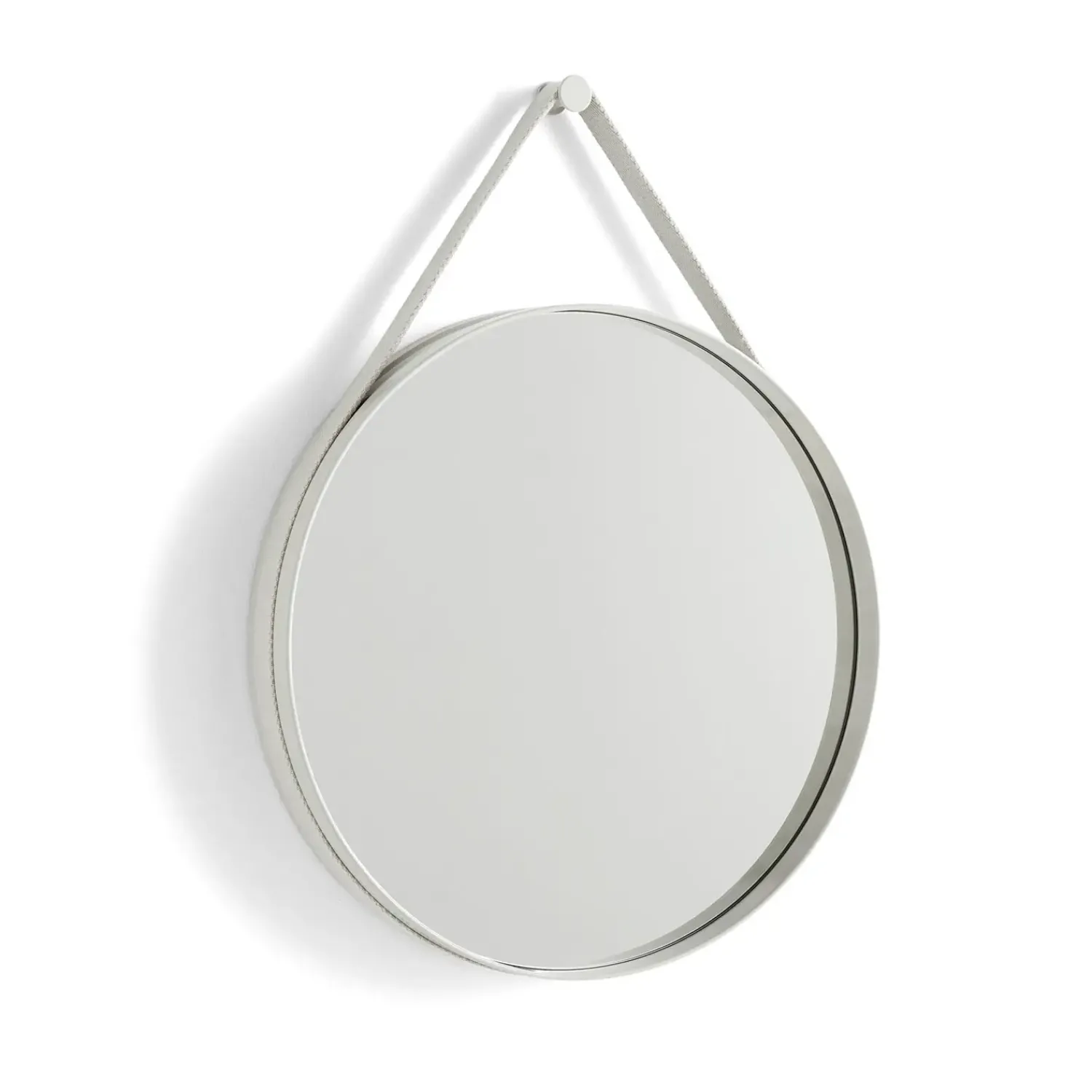 Hay - "Strap Mirror" Spejl Ø50 cm - Lys grå