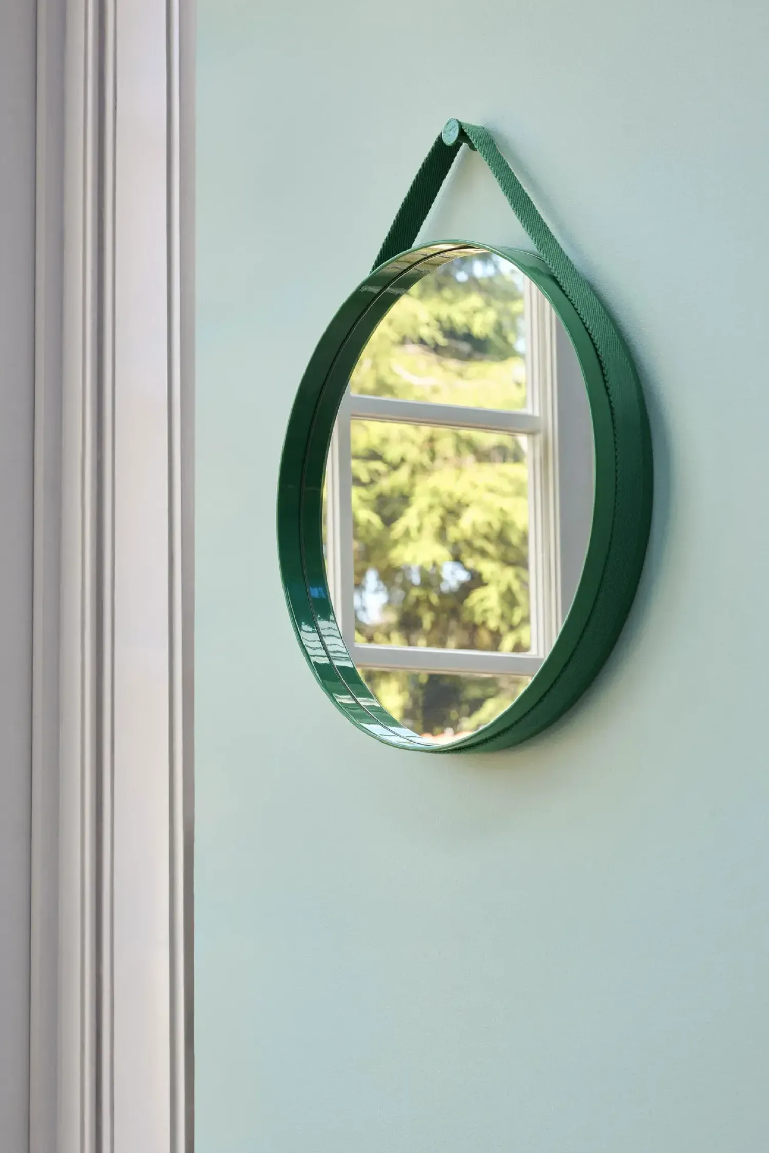 Hay - "Strap Mirror" Spejl Ø50 cm - Lys grå