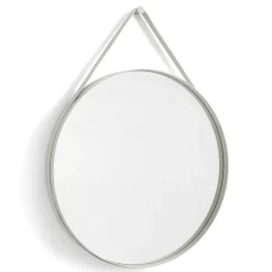 Hot Hay - "Strap Mirror" Spejl Ø70 cm - Lys grå