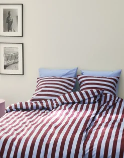 Best Hay - Été Bed Linen - Dynebetræk - bordeaux og sky blue (140 x 200 cm)