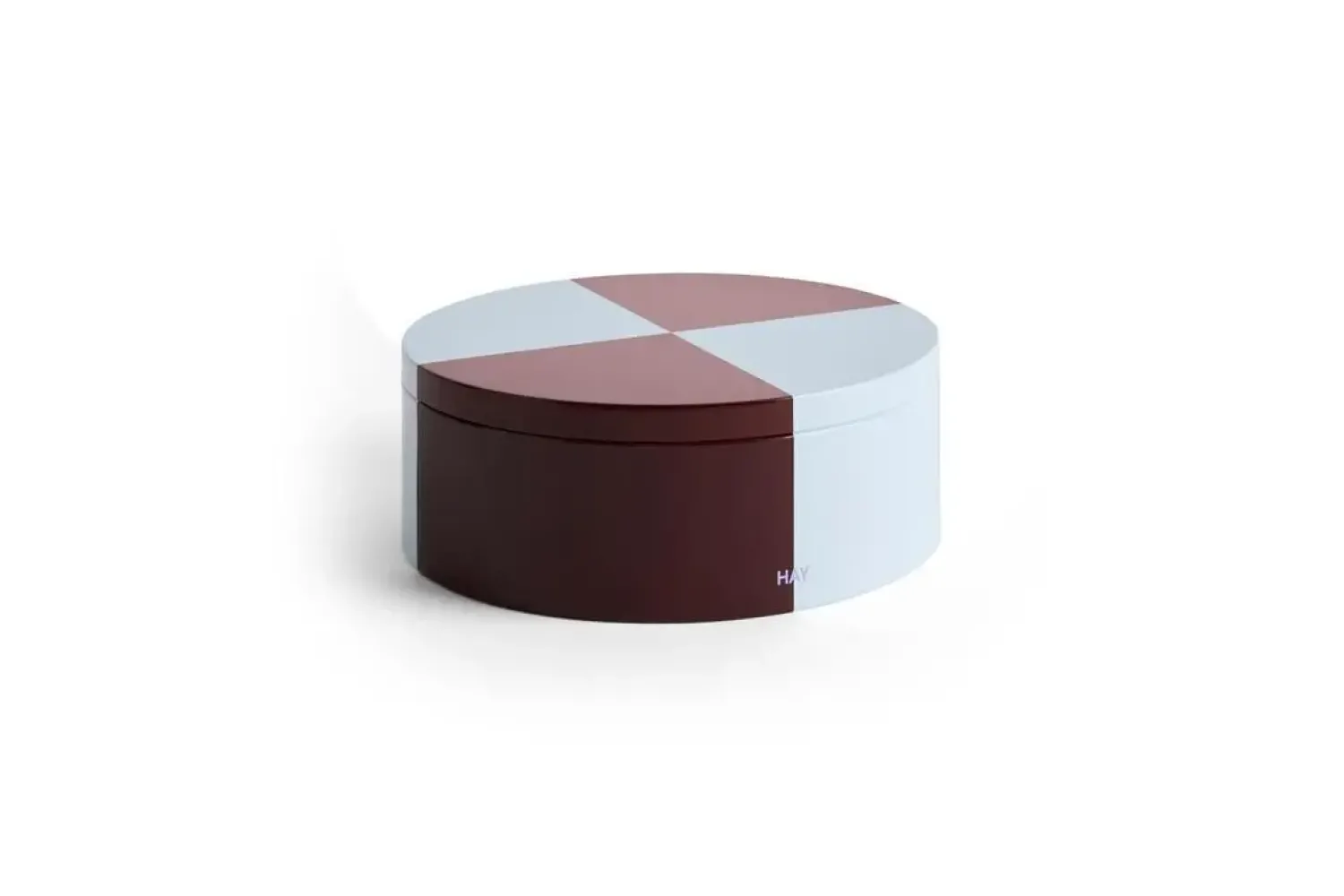Online Hay - Tin Container - Burgundy and ice blue