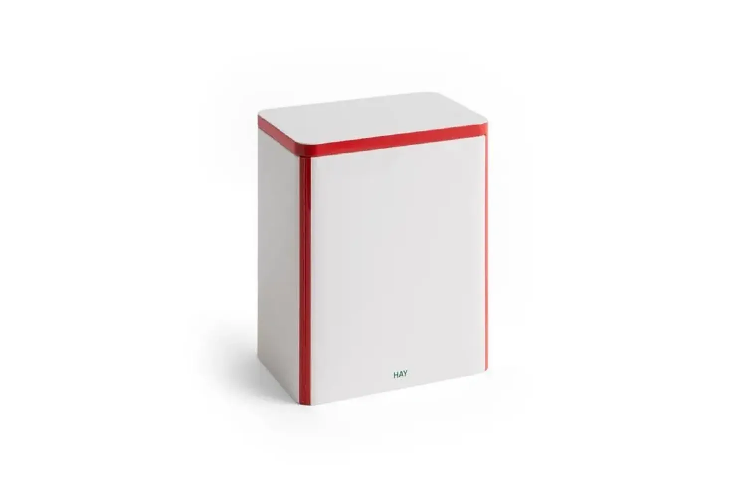 Sale Hay - Tin Container - Off-white and red