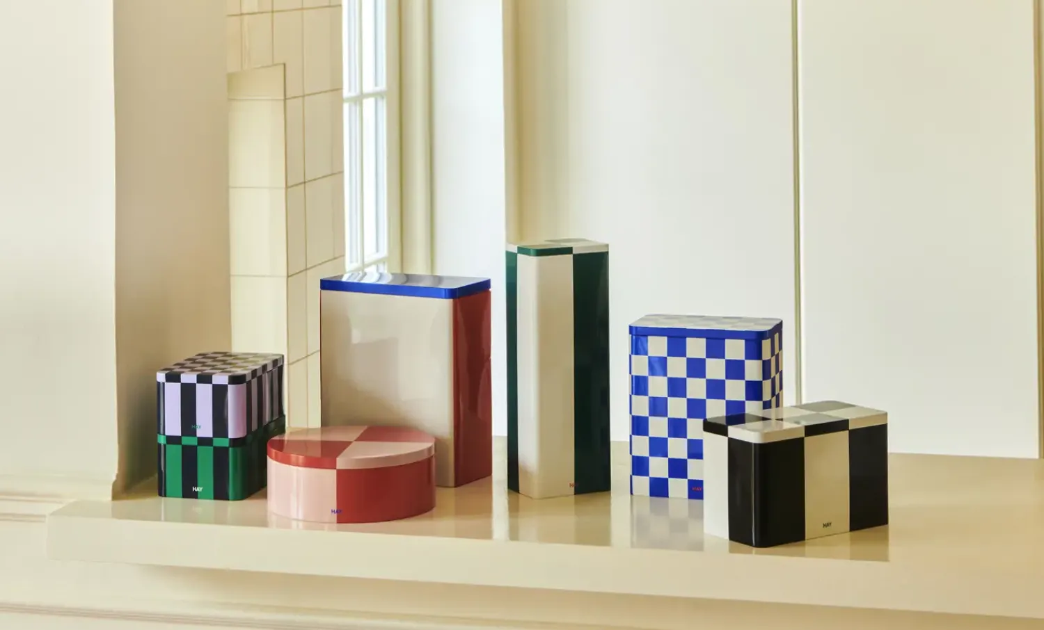 Best Hay - Tin Container - Slim - Green/Off-White - 29,5 cm