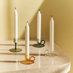 Hot Hay - Tiny Candleholder - Curved - Aqua