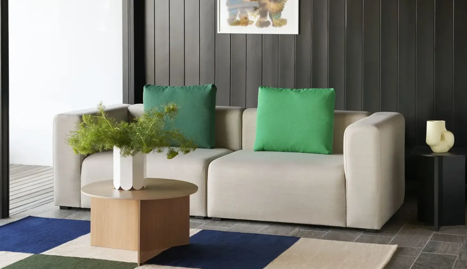 Sale Hay - Tæppe - Ethan cook flat works - peach green check - str. 170 x 240 cm