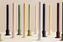 Hot Hay - Tube Candleholder S - Concrete - Lime Gul