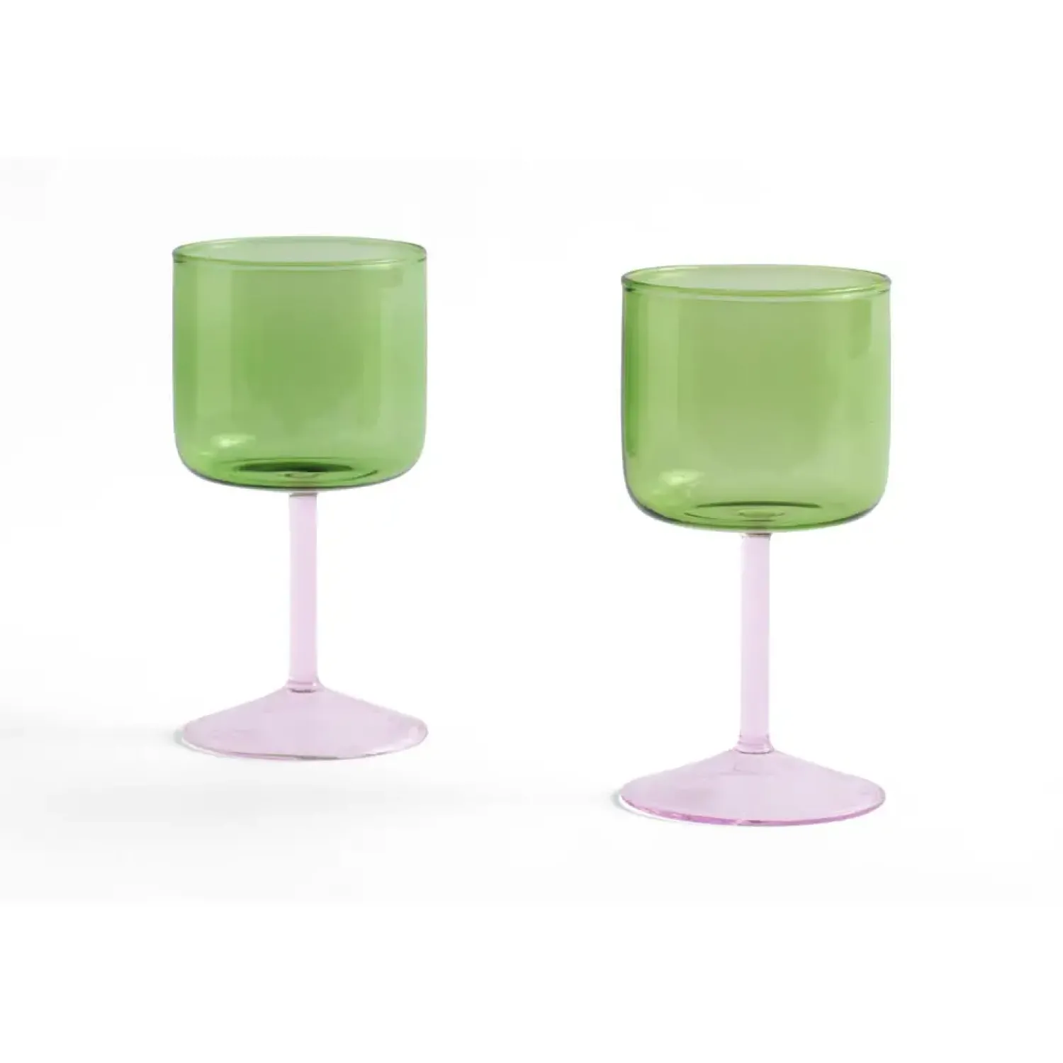Outlet Hay - Vinglas - Tint Wine Glass - Set of 2 / Green and Pink