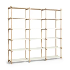 Best Hay - Woody Shelving 2.0 Column High - Hvid/Eg - 18 hylder