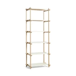 New Hay - Woody Shelving 2.0 Column High - Hvid/Eg - 6 hylder
