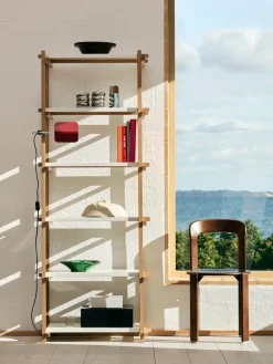 New Hay - Woody Shelving 2.0 Column High - Hvid/Eg - 6 hylder