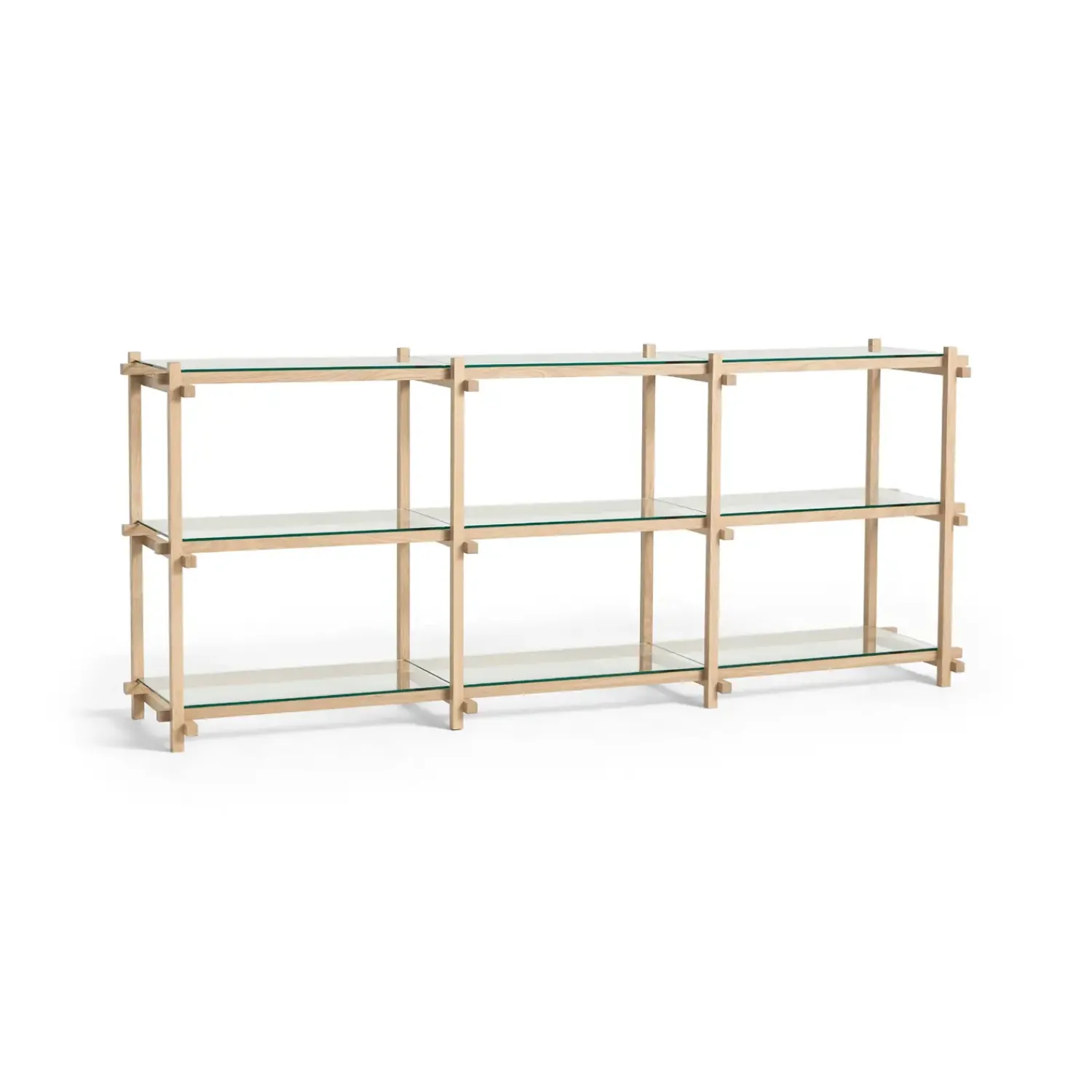 Online Hay - Woody Shelving 2.0 Column Low - Klar Glas/Eg - 9 hylder