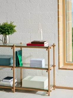 Online Hay - Woody Shelving 2.0 Column Low - Klar Glas/Eg - 9 hylder