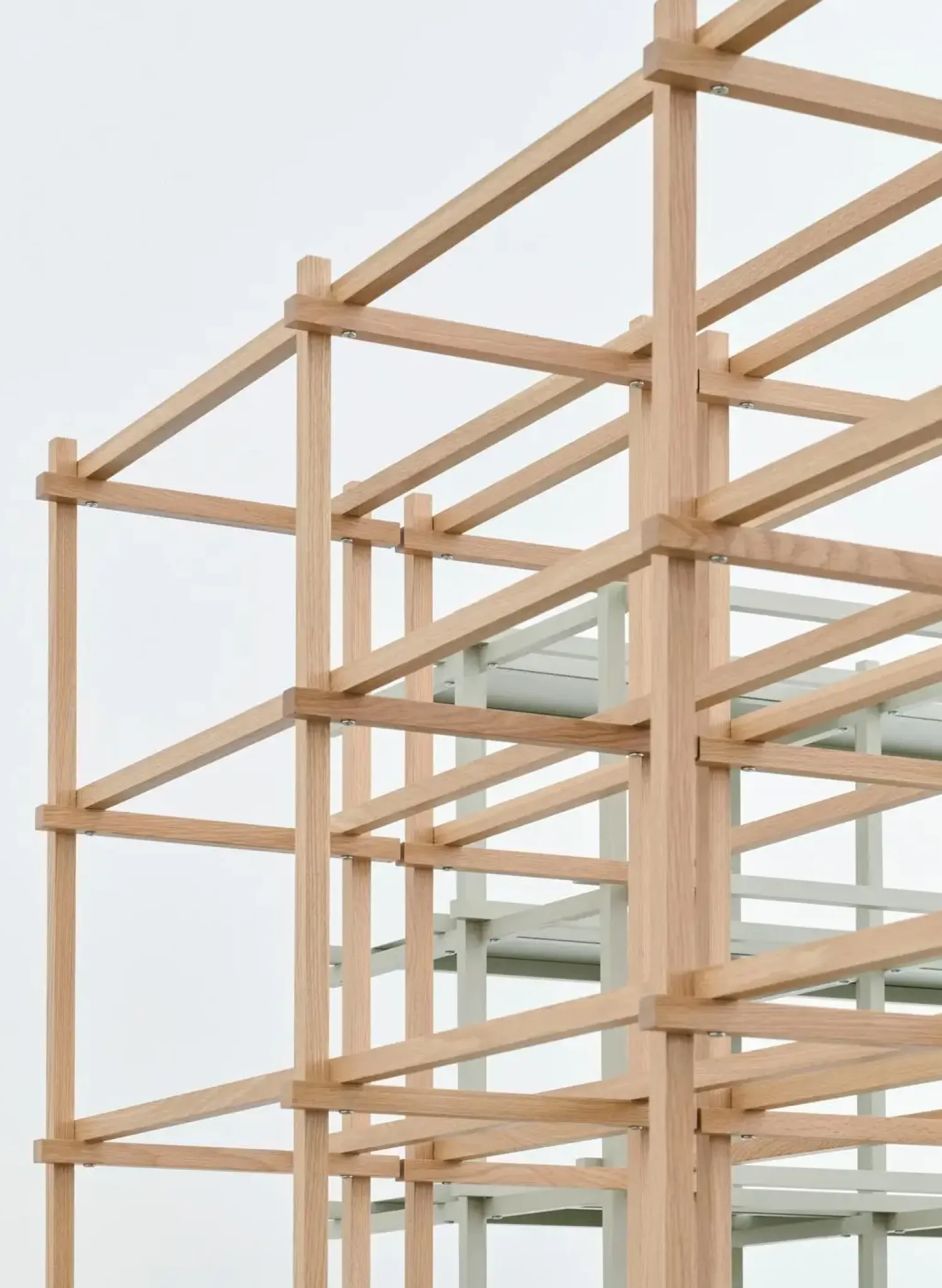 Online Hay - Woody Shelving 2.0 Column Low - Klar Glas/Eg - 9 hylder