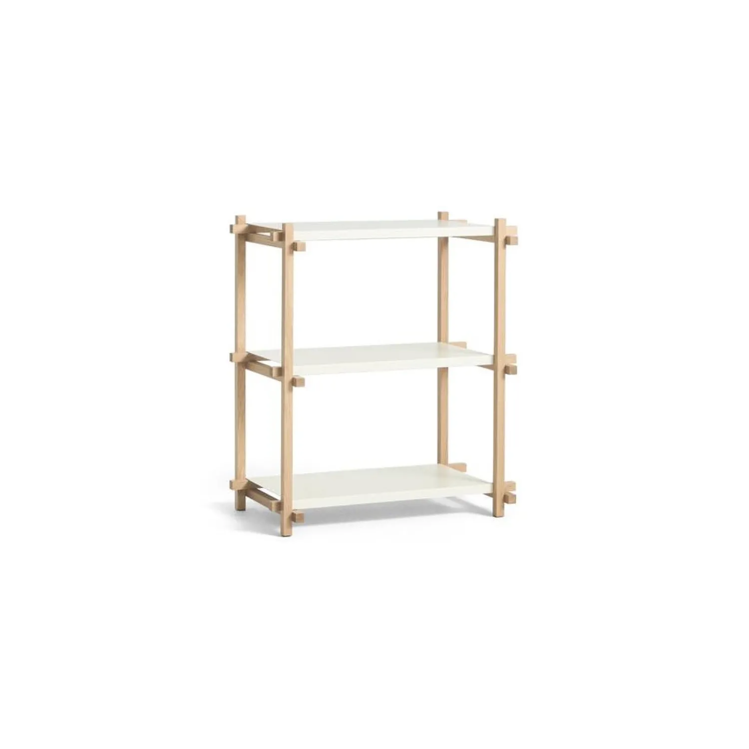 Best Hay - Woody Shelving 2.0 Column Low - Hvid/Eg - 3 hylder