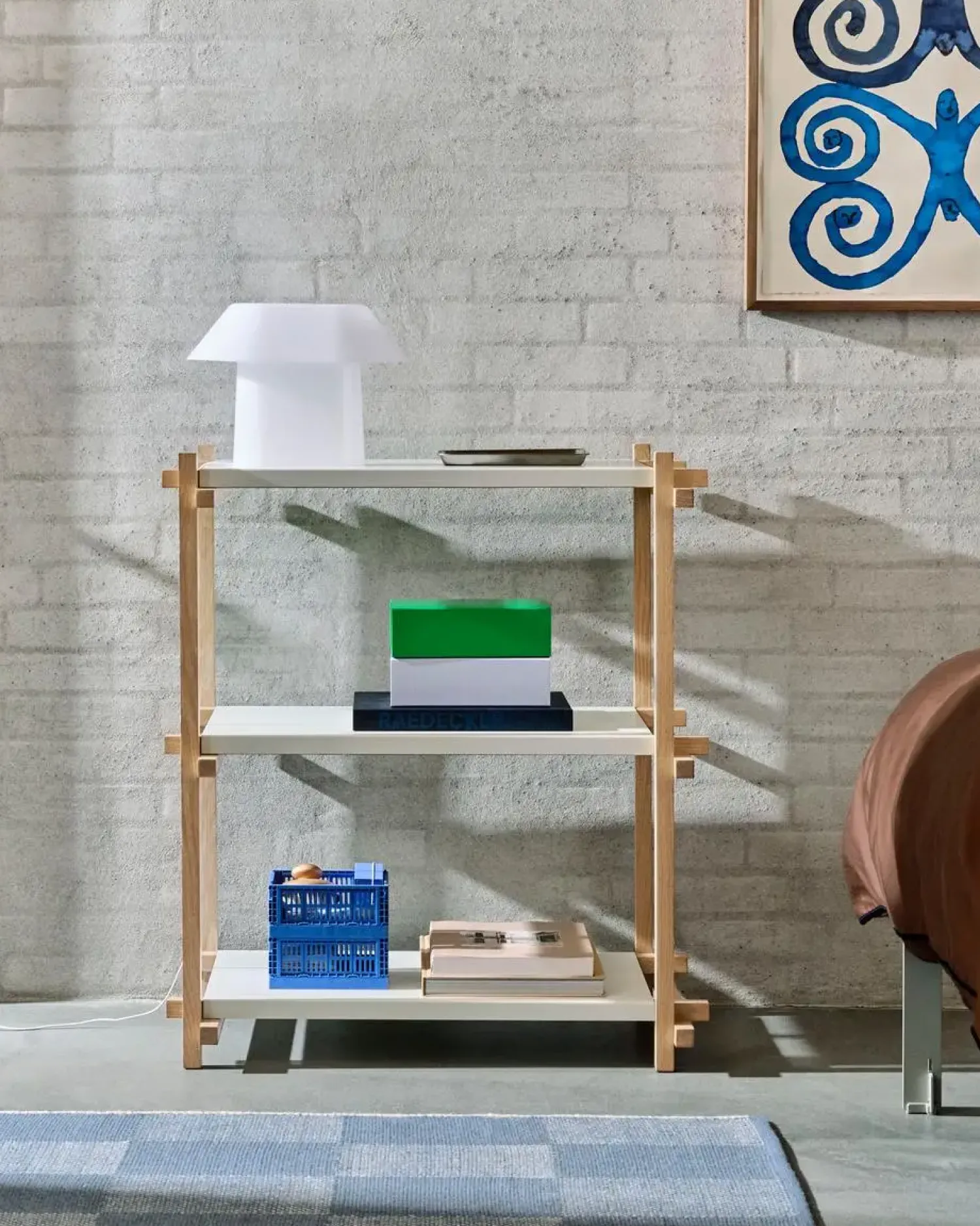 Best Hay - Woody Shelving 2.0 Column Low - Hvid/Eg - 3 hylder