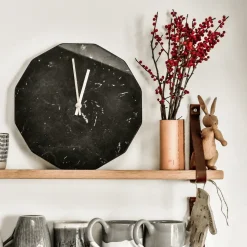 Online Hemverk - Marble Nero Vægur, Sølv Ø28