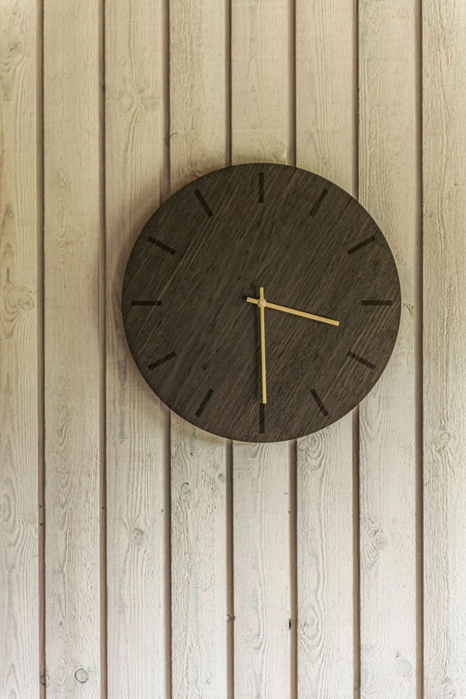 Discount Hemverk - Vægur - Dark Oak - Mørk Eg/Guld - Ø28 cm