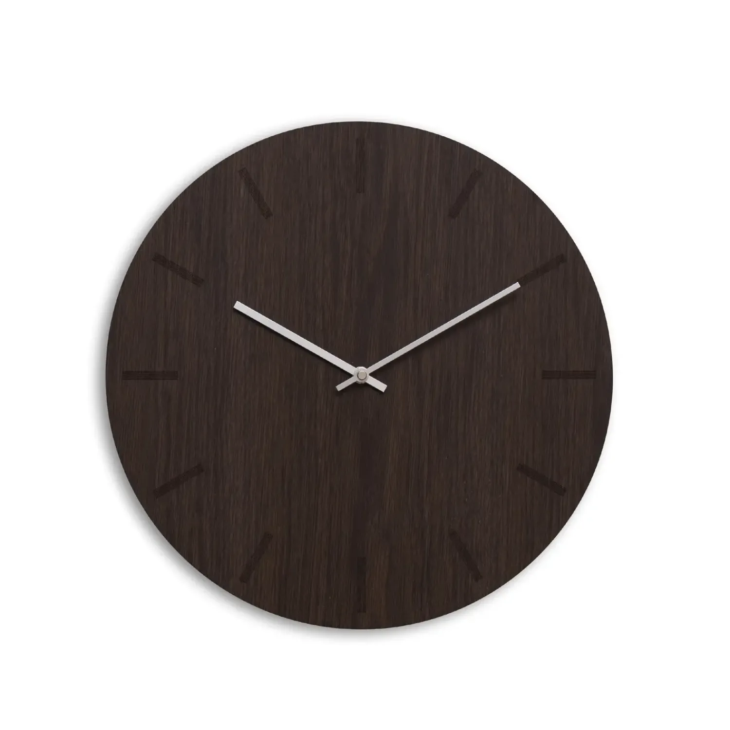 Clearance Hemverk - Vægur - Dark Oak - Mørk Eg/Sølv - Ø38 cm