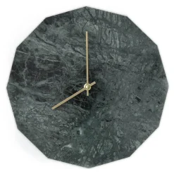 New Hemverk - Vægur - Grøn Marmor - Grøn/Guld - Ø28 cm