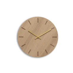 Hot Hemverk - Vægur - Light Oak - Eg/Guld - Ø28 cm