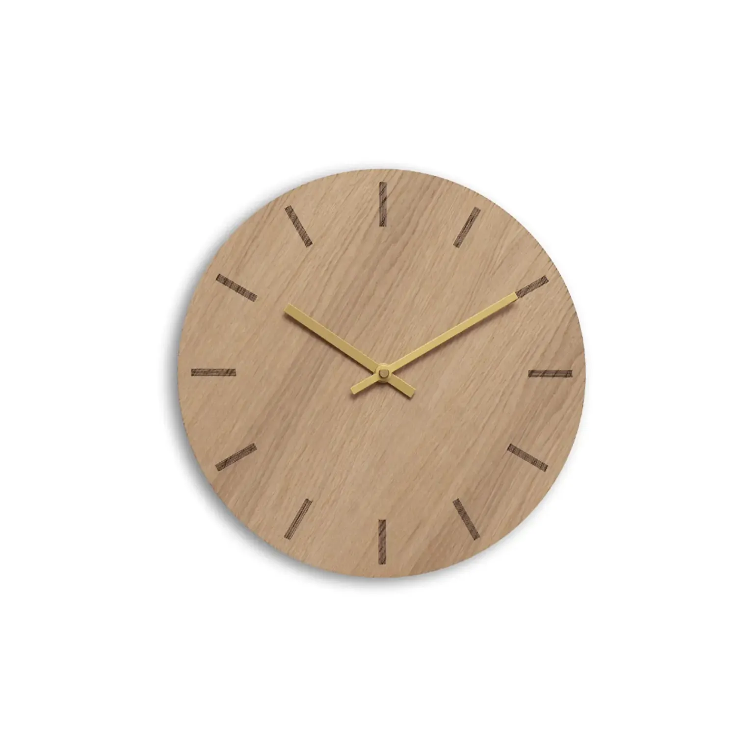 Hot Hemverk - Vægur - Light Oak - Eg/Guld - Ø28 cm