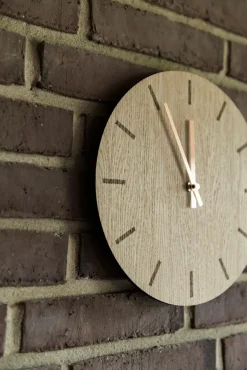 Hot Hemverk - Vægur - Light Oak - Eg/Guld - Ø28 cm
