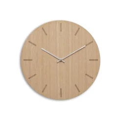 Clearance Hemverk - Vægur - Light Oak - Eg/Sølv - Ø28 cm