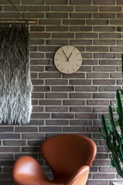 Clearance Hemverk - Vægur - Light Oak - Eg/Sølv - Ø28 cm