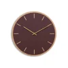 Hot Hemverk - Vægur - Lys Eg/Burgundy - Guld visere - Ø38 cm
