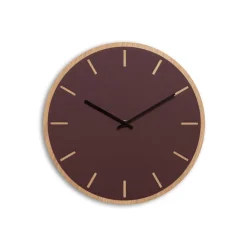 Sale Hemverk - Vægur - Lys Eg/Burgundy - Sorte visere - Ø38 cm