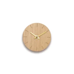 Best Hemverk - Vægur - Lys Eg - Ø12 cm - Guld visere