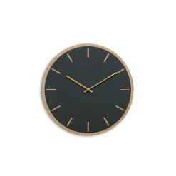 Sale Hemverk - Vægur - Lys Eg/Mørkegrøn - Guld visere - Ø28 cm