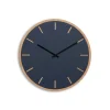 Online Hemverk - Vægur - Lys Eg/Smokey blue - Sorte visere - Ø38 cm