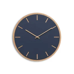 Online Hemverk - Vægur - Lys Eg/Smokey blue - Kobber visere - Ø38 cm