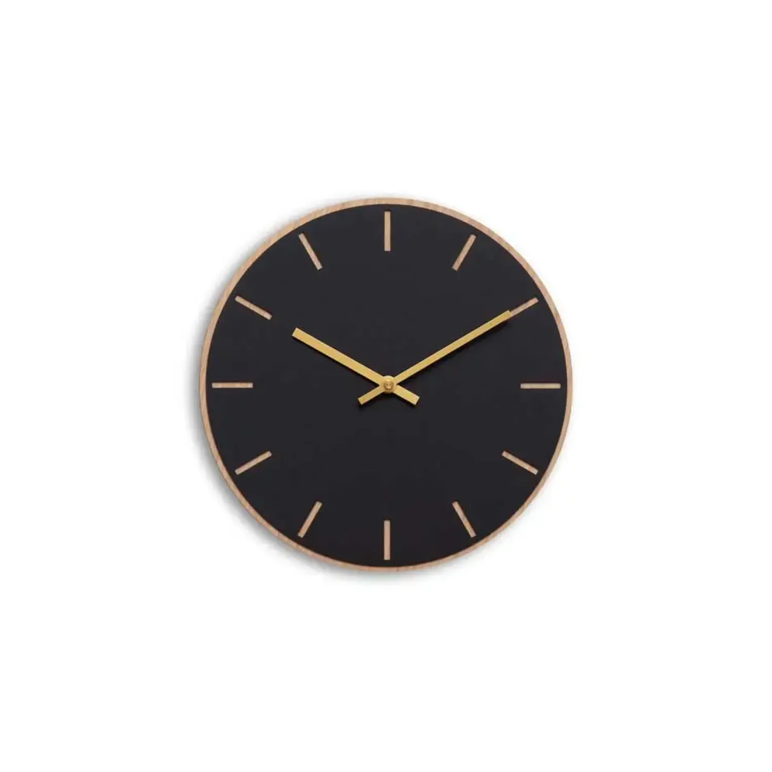 Discount Hemverk - Vægur - Lys Eg/Sort - Guld visere - Ø28 cm