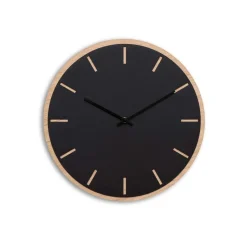 New Hemverk - Vægur - Lys Eg/Sort - Sorte visere - Ø38 cm